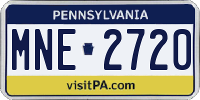 PA license plate MNE2720