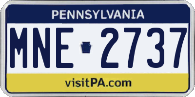 PA license plate MNE2737