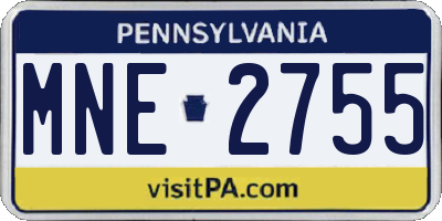 PA license plate MNE2755