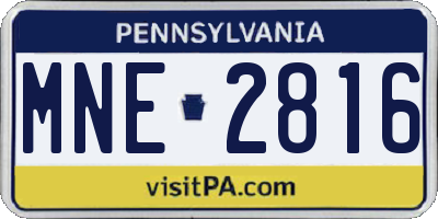 PA license plate MNE2816