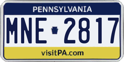 PA license plate MNE2817