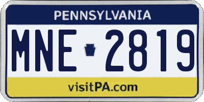 PA license plate MNE2819
