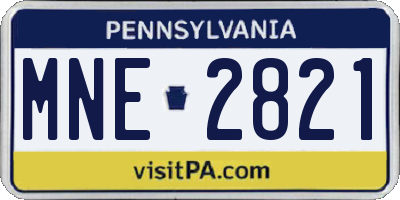 PA license plate MNE2821