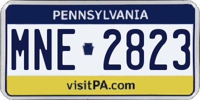 PA license plate MNE2823