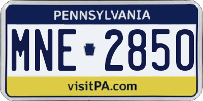 PA license plate MNE2850