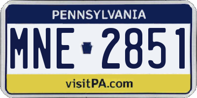 PA license plate MNE2851