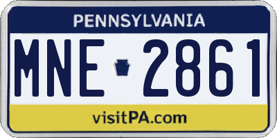PA license plate MNE2861