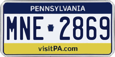 PA license plate MNE2869