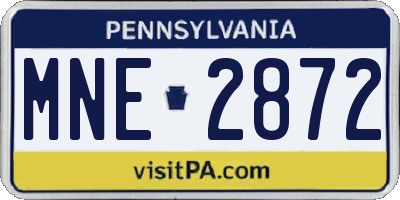 PA license plate MNE2872