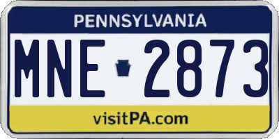 PA license plate MNE2873