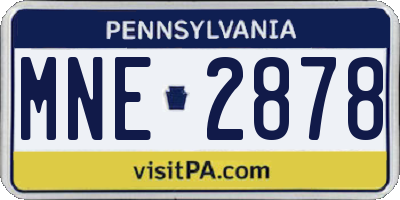 PA license plate MNE2878