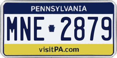 PA license plate MNE2879