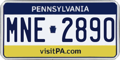 PA license plate MNE2890