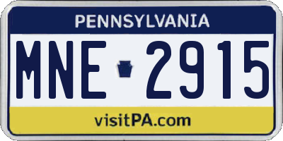 PA license plate MNE2915