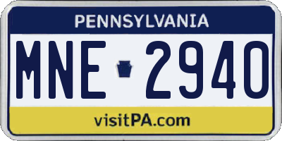 PA license plate MNE2940