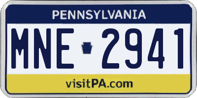 PA license plate MNE2941