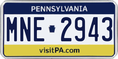 PA license plate MNE2943