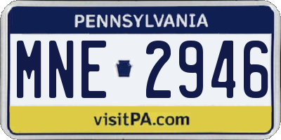 PA license plate MNE2946