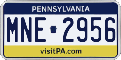 PA license plate MNE2956