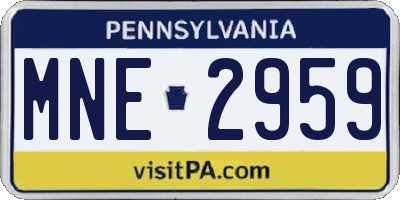 PA license plate MNE2959