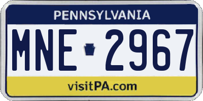 PA license plate MNE2967