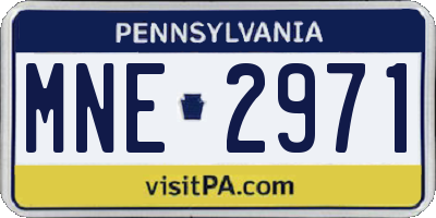 PA license plate MNE2971