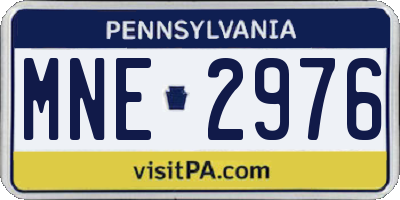 PA license plate MNE2976