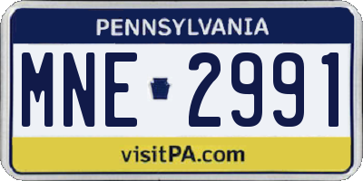 PA license plate MNE2991