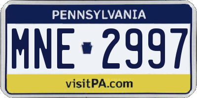 PA license plate MNE2997