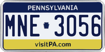 PA license plate MNE3056