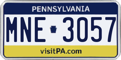 PA license plate MNE3057