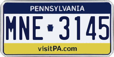 PA license plate MNE3145