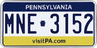 PA license plate MNE3152