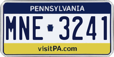 PA license plate MNE3241