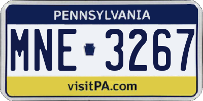 PA license plate MNE3267