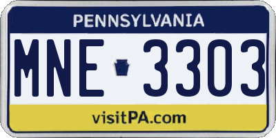 PA license plate MNE3303