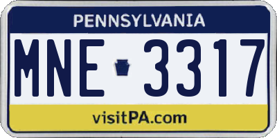 PA license plate MNE3317