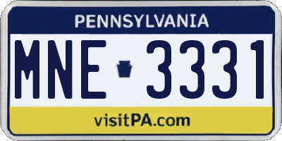 PA license plate MNE3331