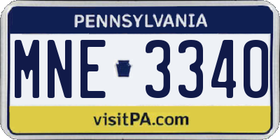 PA license plate MNE3340