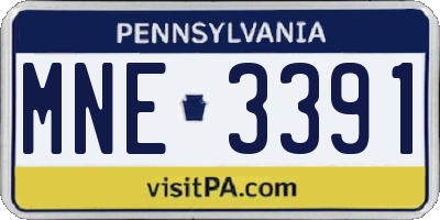 PA license plate MNE3391