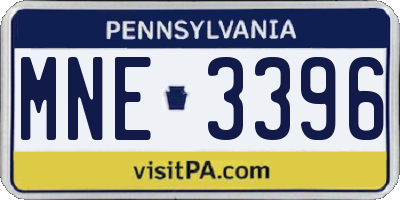 PA license plate MNE3396