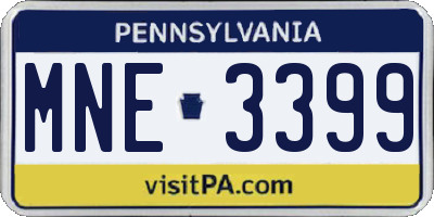 PA license plate MNE3399