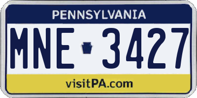 PA license plate MNE3427