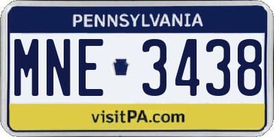 PA license plate MNE3438