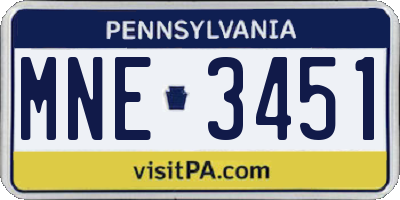 PA license plate MNE3451