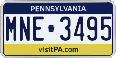 PA license plate MNE3495