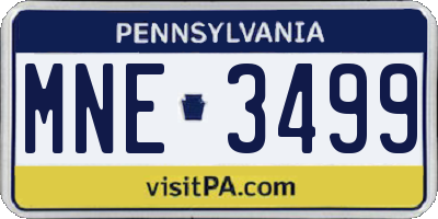 PA license plate MNE3499
