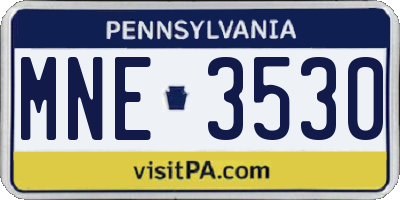 PA license plate MNE3530