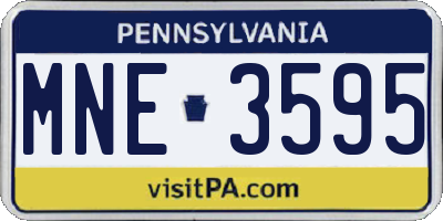 PA license plate MNE3595