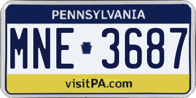 PA license plate MNE3687